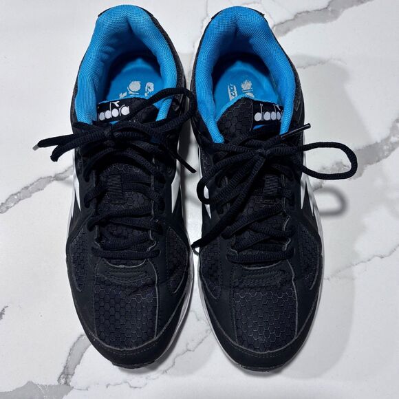 Diadora Nucleo 2 | Women’s Sz 9M Athletic Running Black Teal Blue Sneakers Shoes - Picture 4 of 11